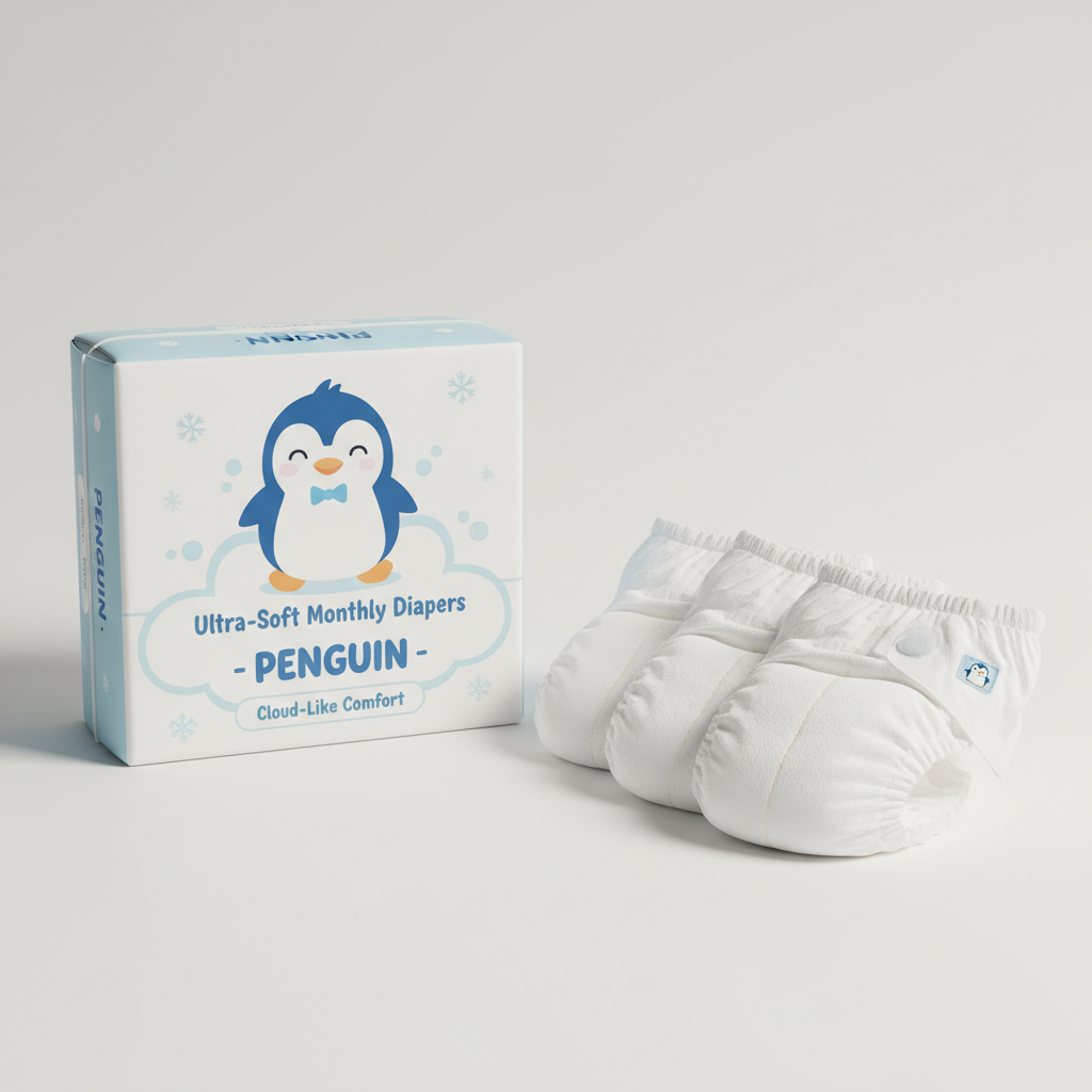 Penguin Baby Diapers 170 Pack | Ultra Soft, Secure Fit | Sizes NB–XXL